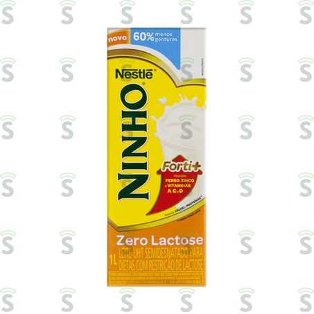  Leite Uht Semidesnatado Nestlé Ninho Zero Lactose Levinho Forti+ Caixa Com Tampa 1lt