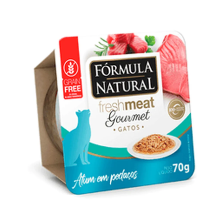 Ração Úmida Fórmula Natural Fresh Meat Gourmet Gatos Adultos Atum em Pedaços 70g
