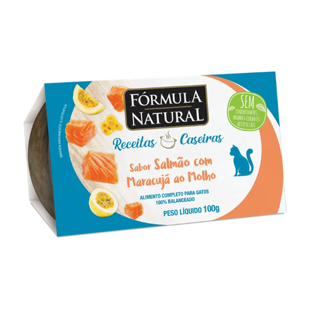 Ração Úmida Fórmula Natural Receita Caseira Gatos Salmão com Maracujá a Molho 100g