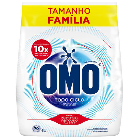 Sabão em Pó Omo 4kg - Todo Ciclo - Sachê