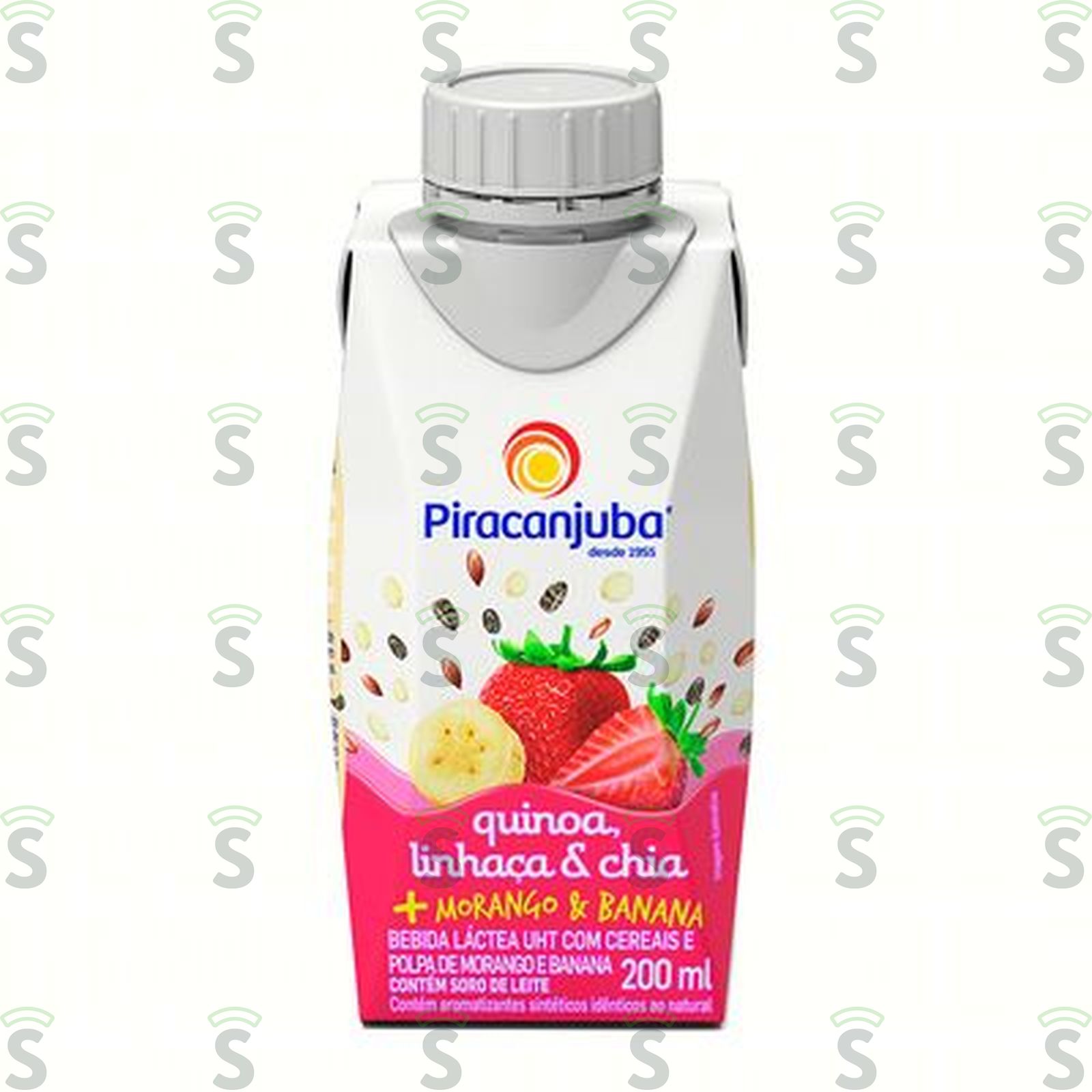 Bebida Láctea UHT Piracanjuba Morango & Banana com Quinoa, Linhaça e Chia Caixa 200ml