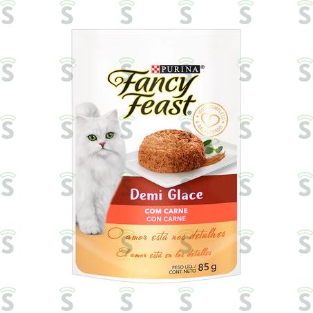  Ração Úmida Fancy Feast Demi Glace Carne 85g