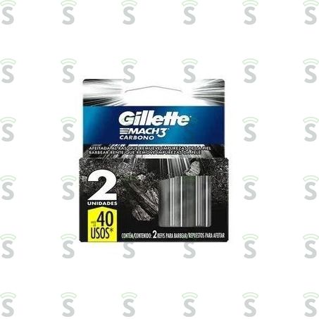  Gillette-mach 3 Carbono Refil C/2