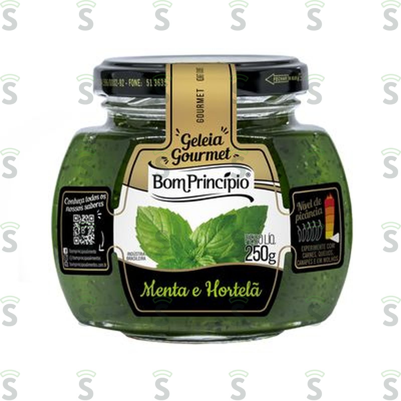Geleia Gourmet Bom Princípio Menta e Hortelã Pote de Vidro 250gr