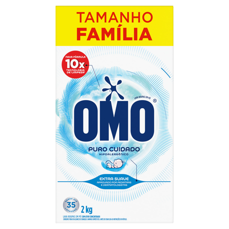 Lava Roupas em Pó Omo Puro Cuidado 2kg