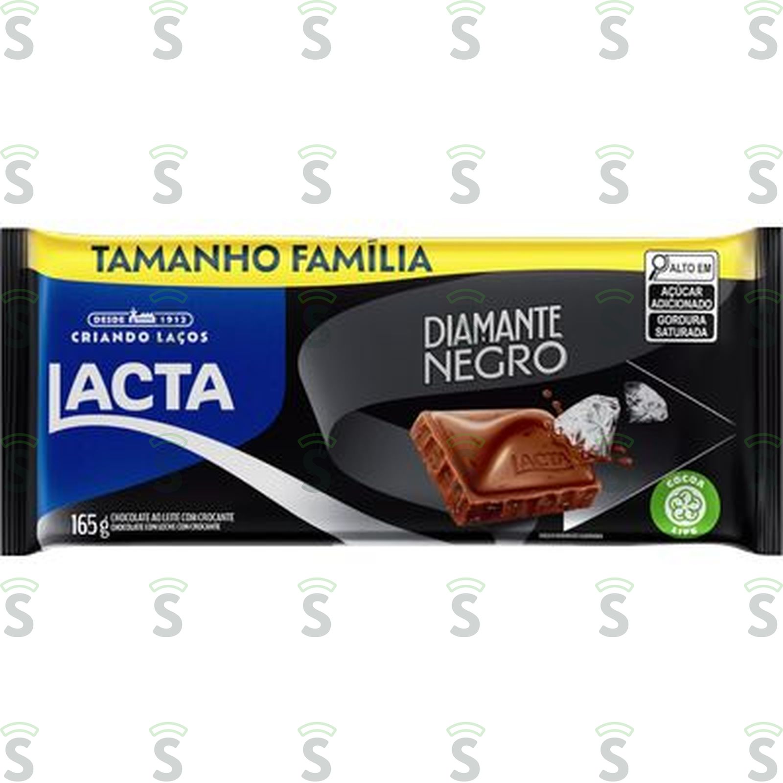 Chocolate Barra Lacta Diamante Negro Embalagem 165G