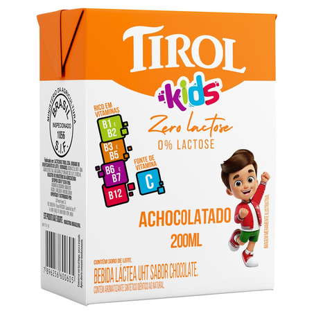 Bebida Láctea Tirolzinho 200ml - Zero Lactose - Chocolate
