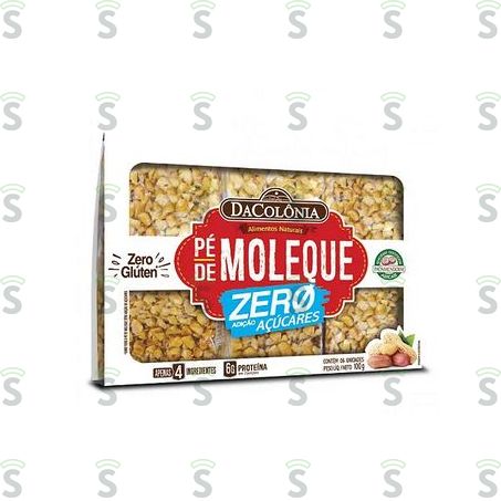 Pé de Moleque Dacolônia Zero Açúcar Embalagem 100g
