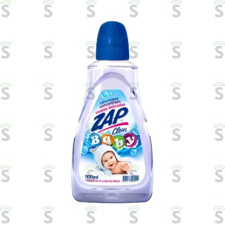  Sabão Líquido Lava Roupas Delicadas Zap Clean Baby Embalagem 500ml