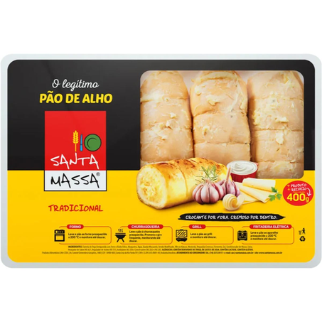 Pão de Alho Santa Massa 400g - Tradicional