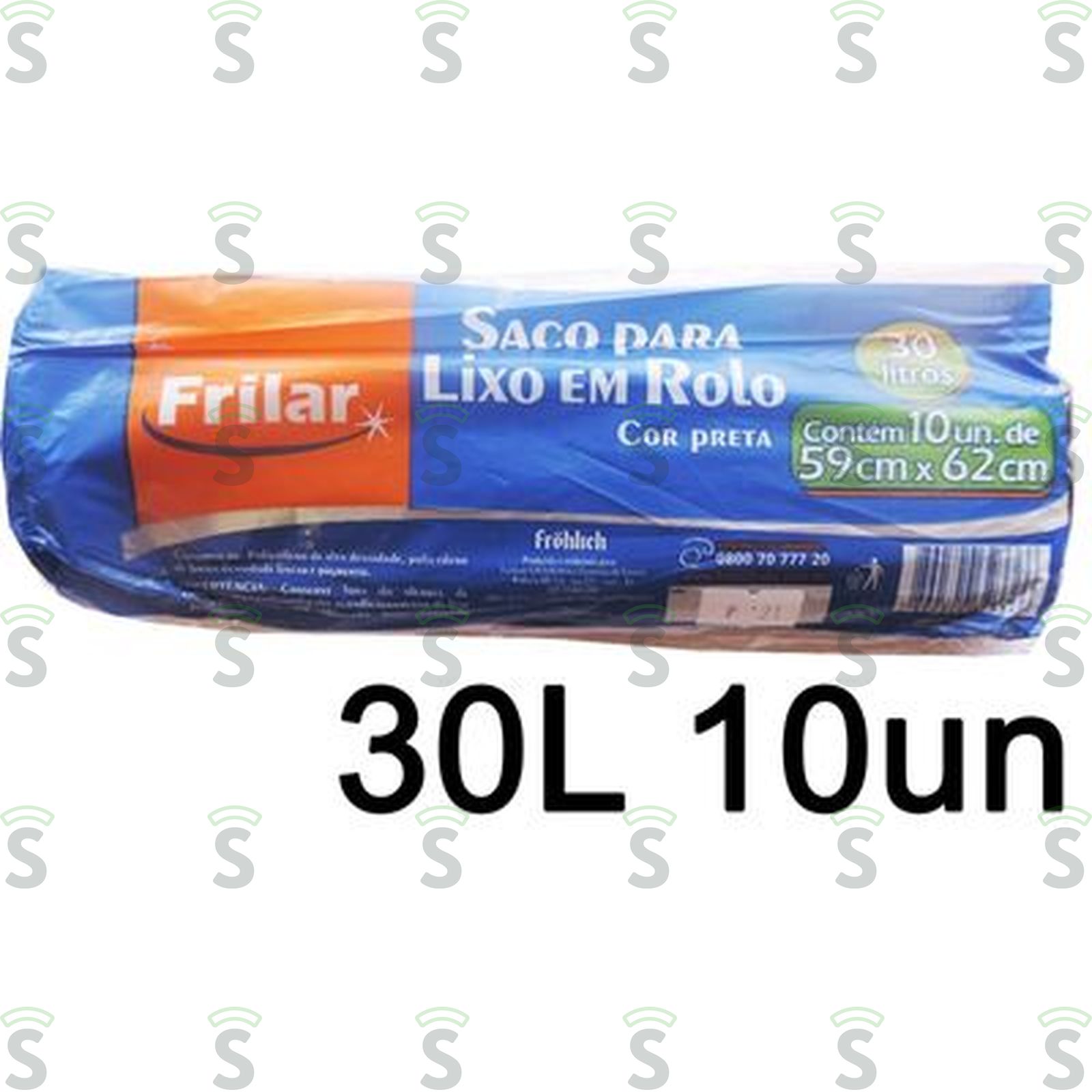 Saco Para Lixo Frilar Preto Rolo Com 30LT