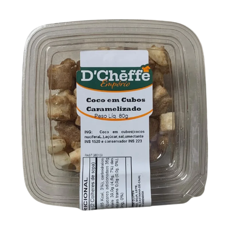 Coco em cubos caramelizado d'cheffe 80g
