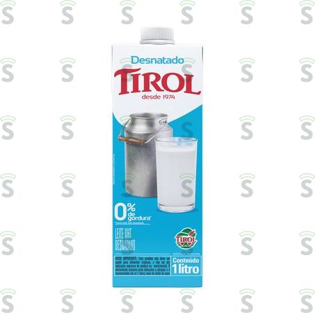  Leite Longa Vida Desnatado Tirol Com Tampa 1lt