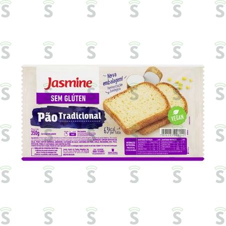  Pão Jasmine Sem Glúten Tradicional Fatiado Embalagem 350g