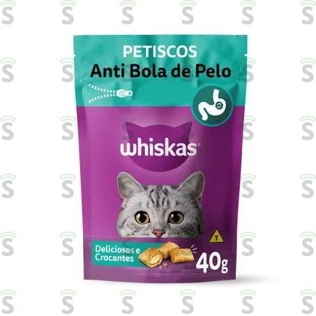  Petiscos Whiskas 80gr Anti Bola Pelo