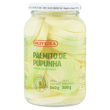 Palmito de Pupunha Oliveira 300g - Fatiado