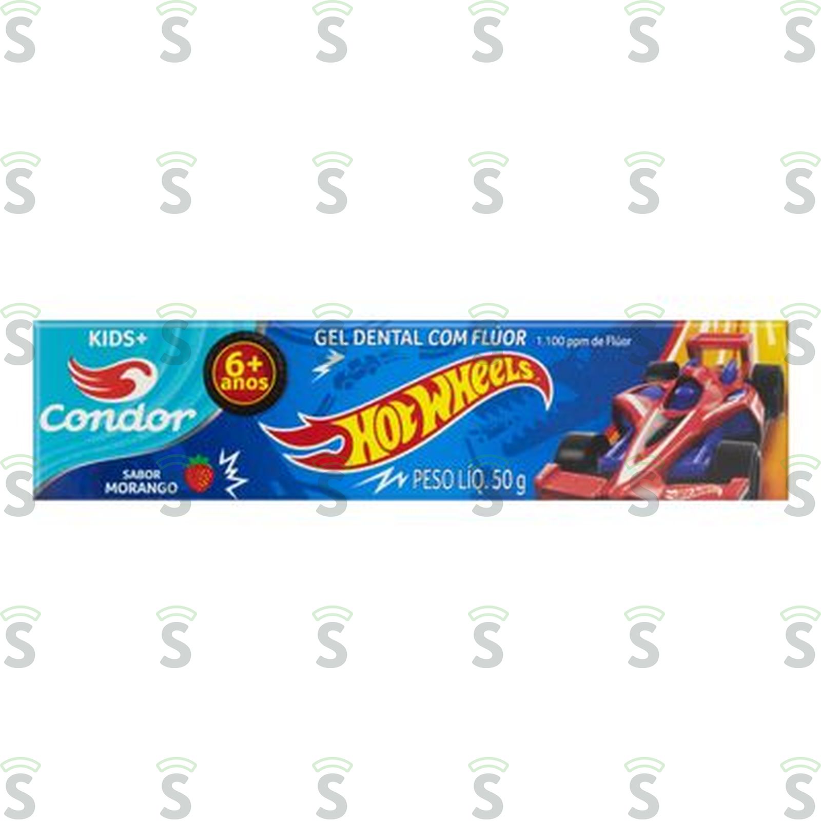 Gel Dental com Flúor Condor Kids+ Morango Hot Wheels Caixa 50gr