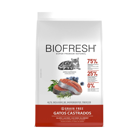 Ração Biofresh para Gatos Castrados Sabor Salmão 1,5 kg