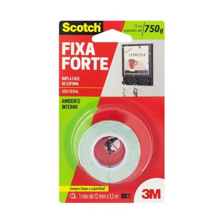 Fita dupla face espuma 3m 12mmx1.5m
