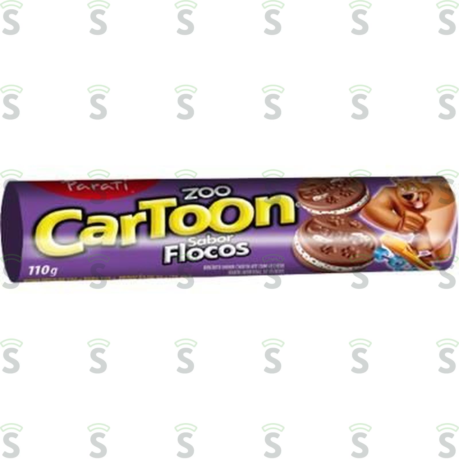 Biscoito Parati Recheado Zoo Cartoon Flocos 110G