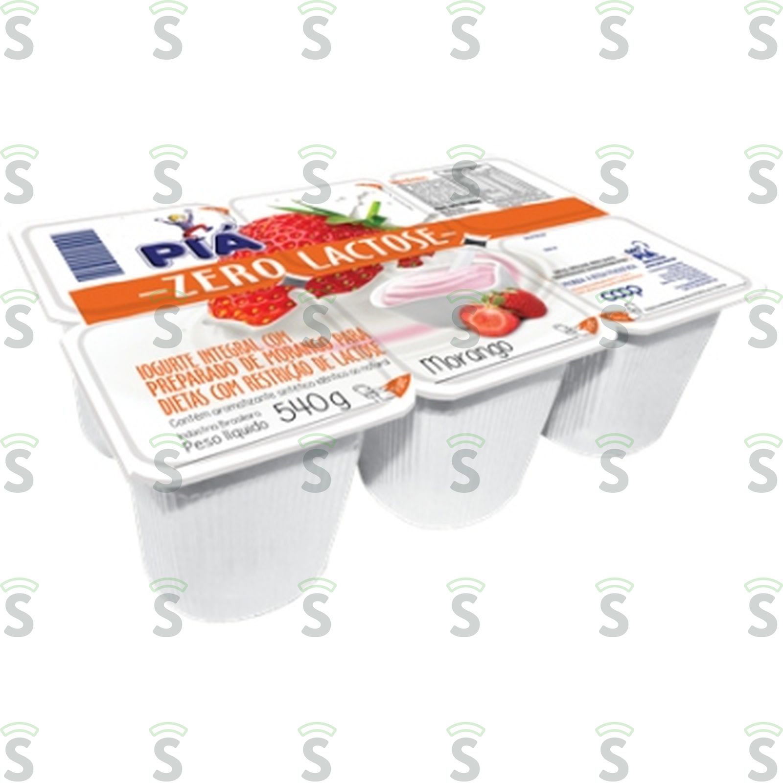Iogurte Piá Zero Lactose Morango Bandeja 540G