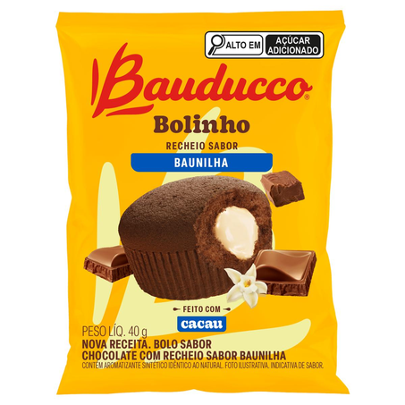 Bolinho Bauducco 40g - Chocolate - Recheio de Baunilha