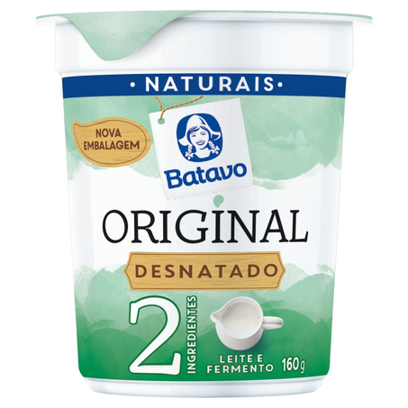 Iogurte Batavo 160g - Natural - Desnatado