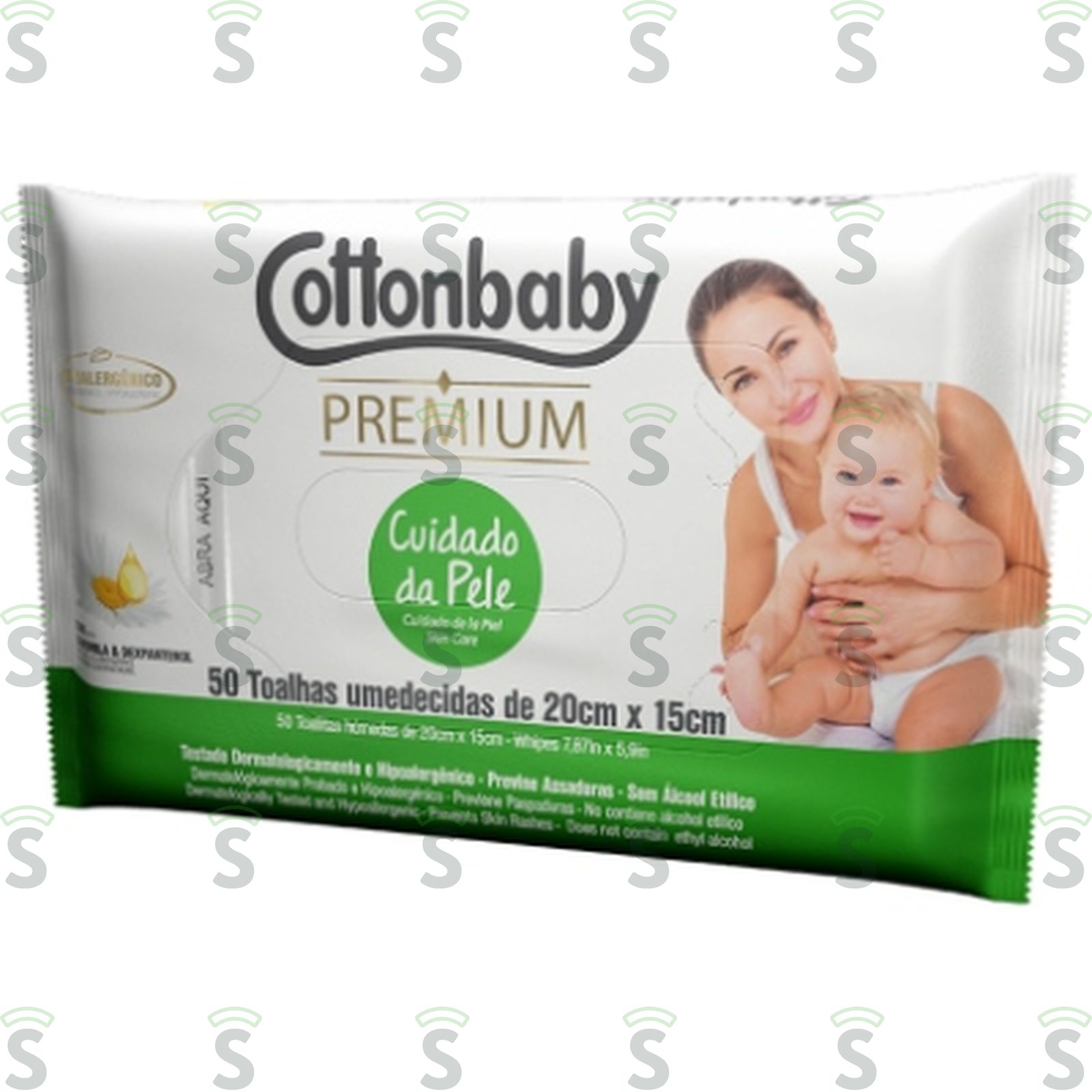 Toalha Umedecida Cottonbaby Premium Cuidado Da Pele 50UN