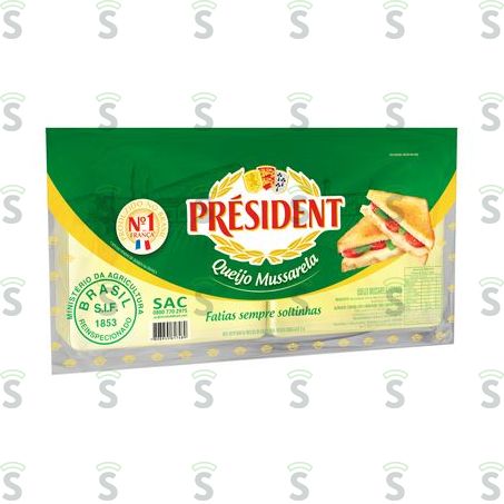  Queijo Mussarela President Fatiado Embalagem 1kg