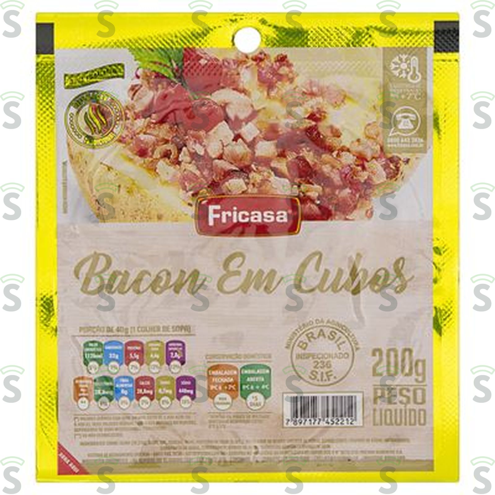 Bacon em Cubos Fricasa Embalagem 200G
