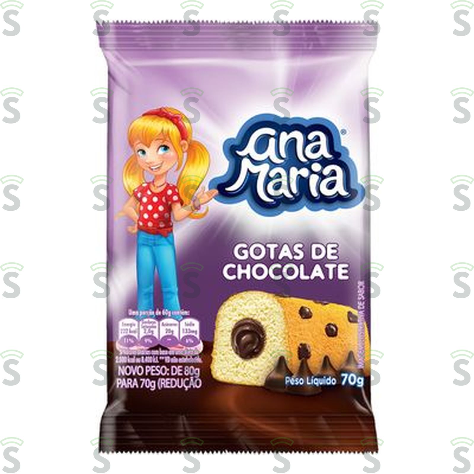 Ana maria-bolo gotas chocolate 70g .