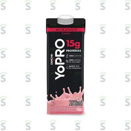  Bebida Láctea Uht Danone Yopro Sabor Morango Caixa Com Tampa 250ml