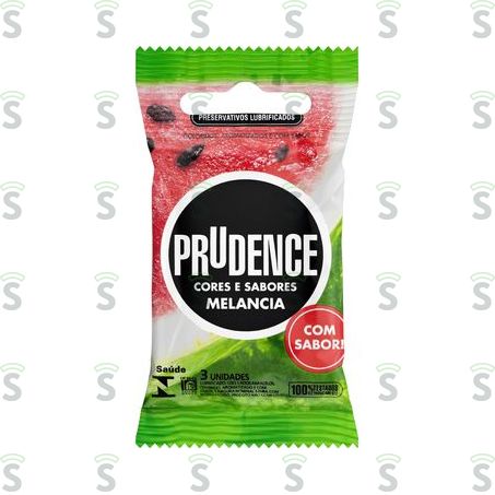  Preservativos Prudence Melancia Embalagem 3un