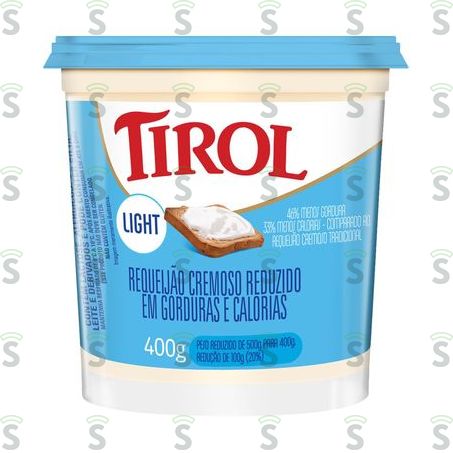  Requeijao Tirol 400g Light