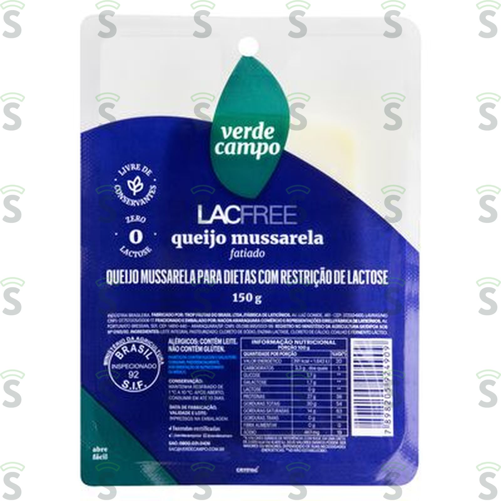 Queijo Mussarela Verde Campo Lacfree 150G