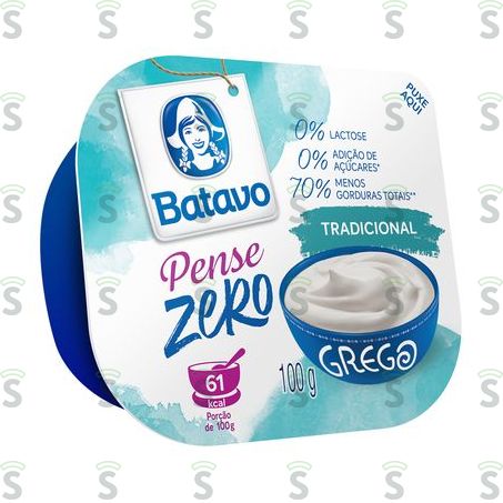  Iogurte Grego Batavo Pense Zero Tradicional Pote 100g