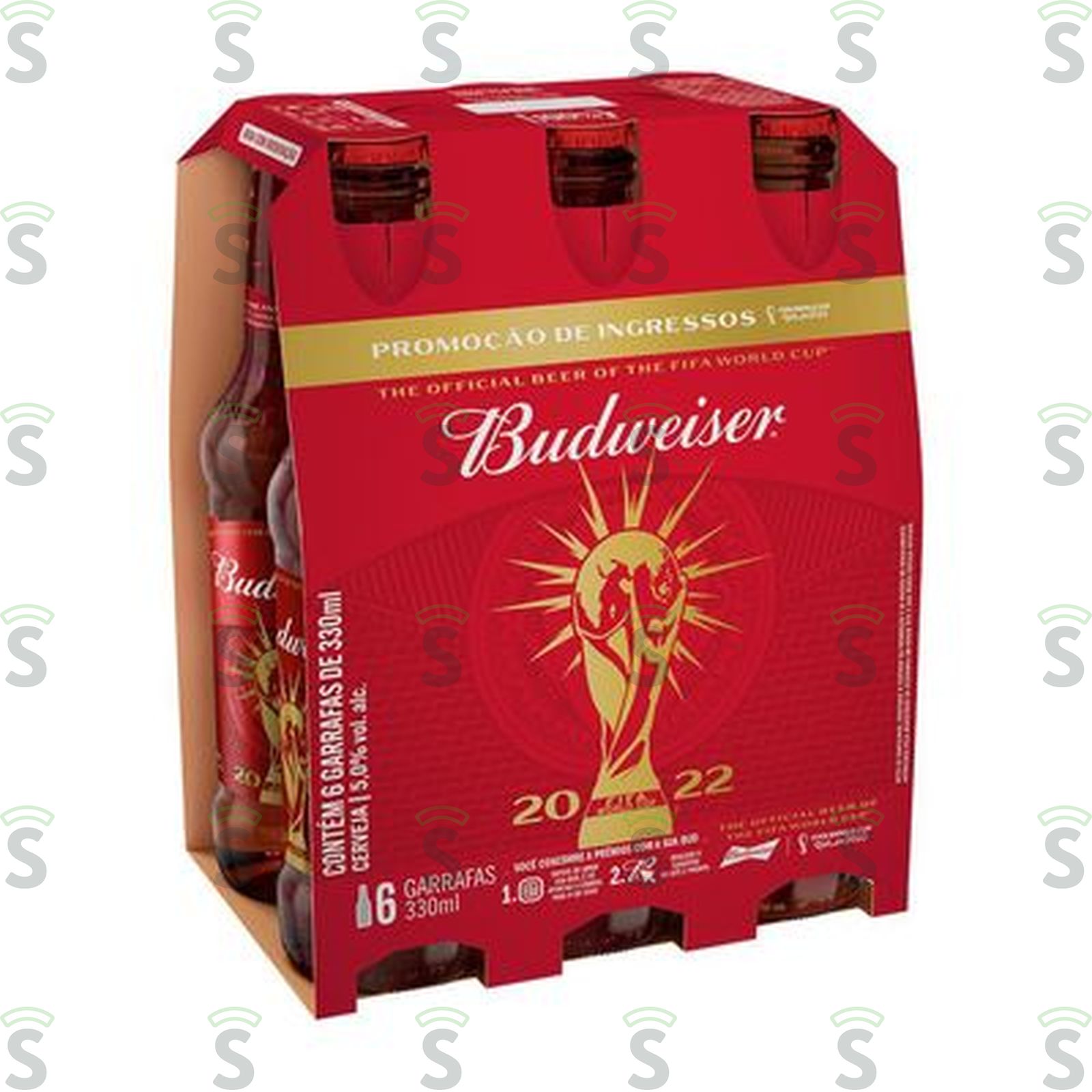 Cerveja Budweiser Long Neck Garrafa 350ml - Pacote com 6un - 2.1lt