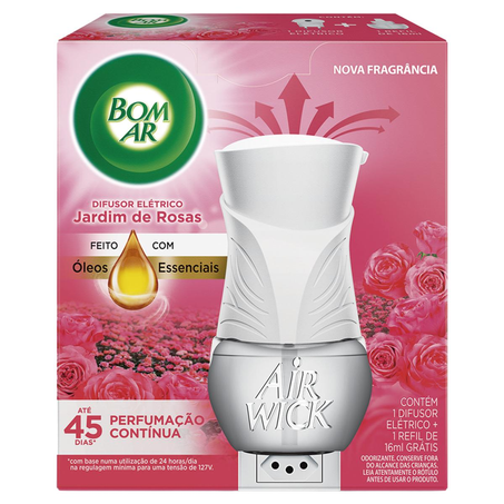 Purificador Elétrico Bom Ar 16ml - Jardim Rosa - Refil