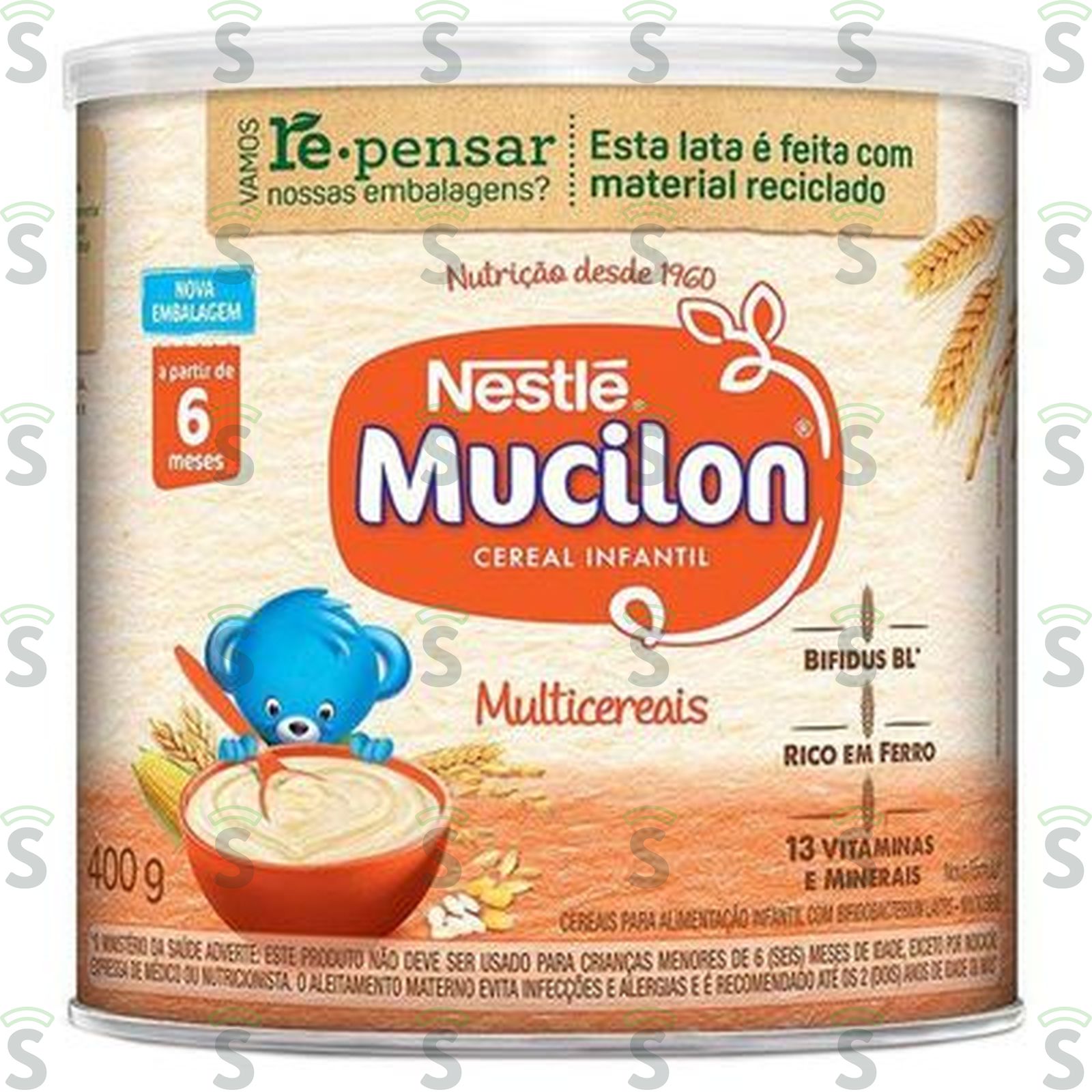 Cereal Infantil Multicereais Nestlé Mucilon Lata 400gr