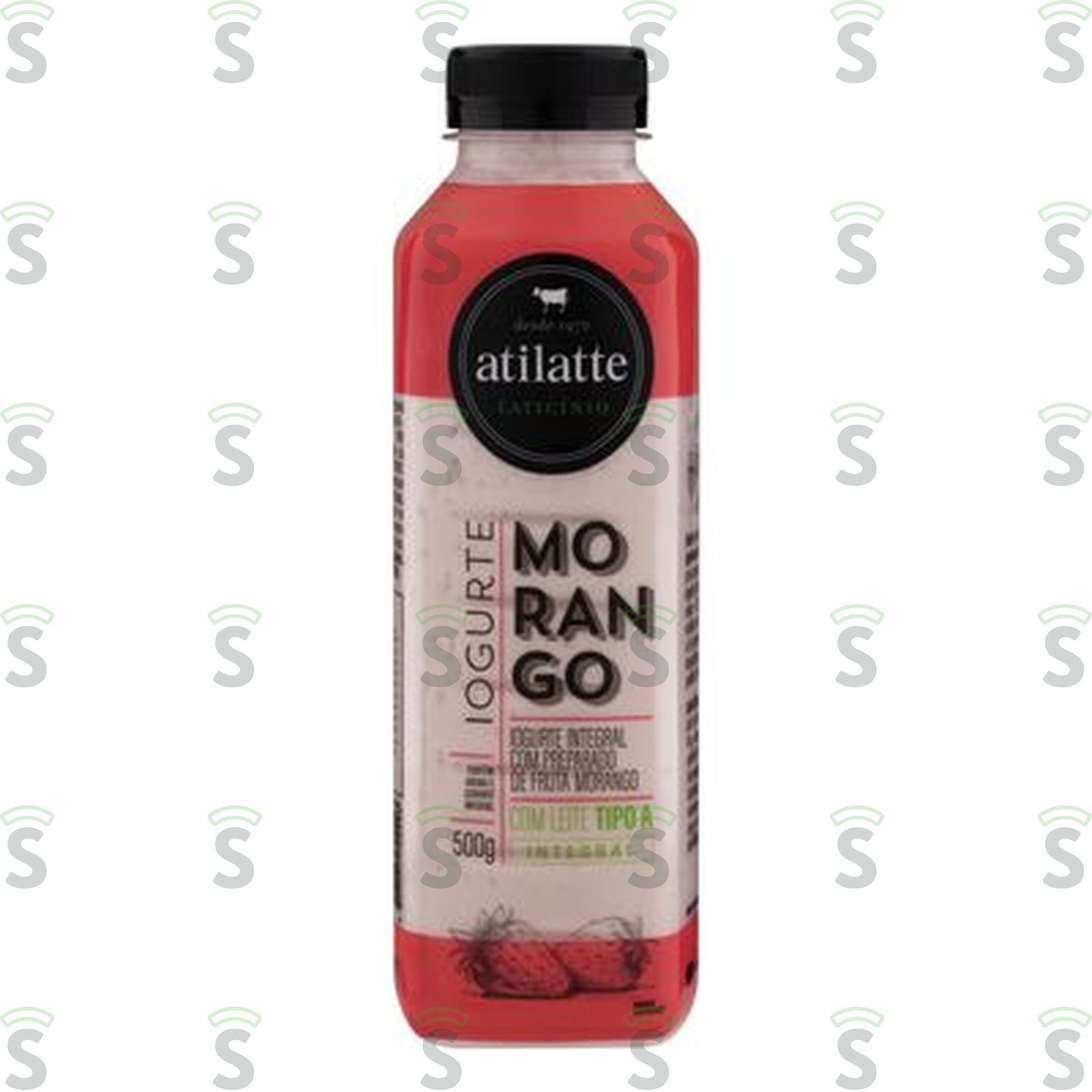 Iogurte Integral Morango Atilatte Garrafa 500G