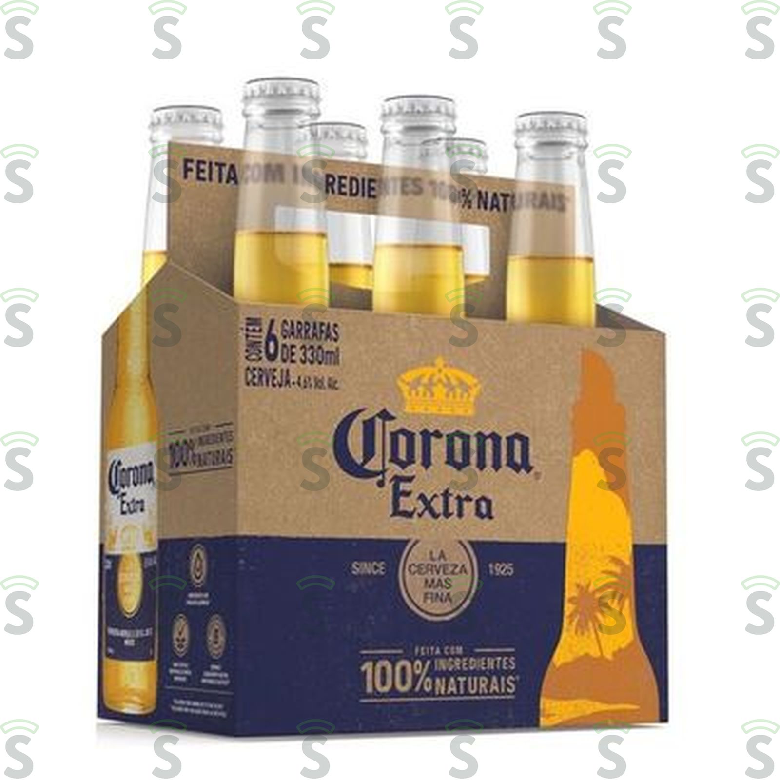 Cerveja Corona Extra Garrafa 330ml - Pacote com 6un - 1.9lt