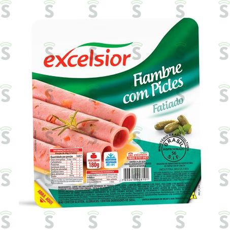  Fiambre C/picles Excelsior 180gr Fatiado