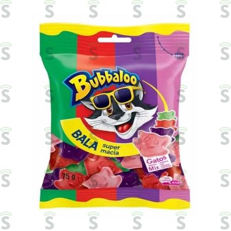  Bala Bubbaloo Mix de Frutas Pacote 75g