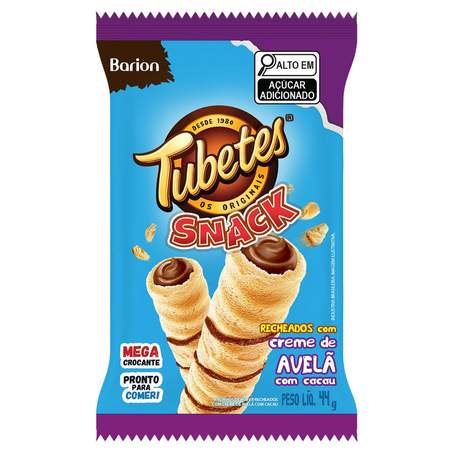 Tubetes Recheados Barion 44g - Chocolate com Avelã