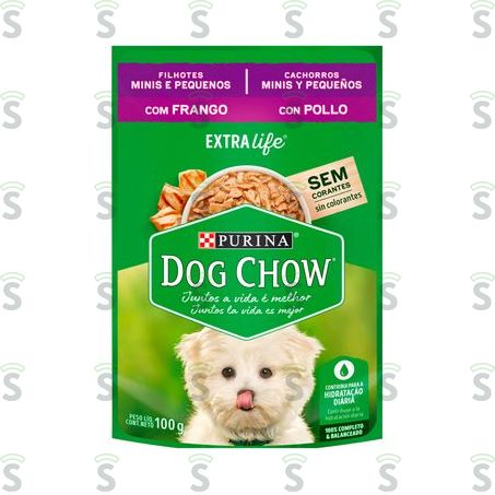 Ração Para Cães Filhotes Dog Chow Raças Pequenas Frango e Maçã 100g
