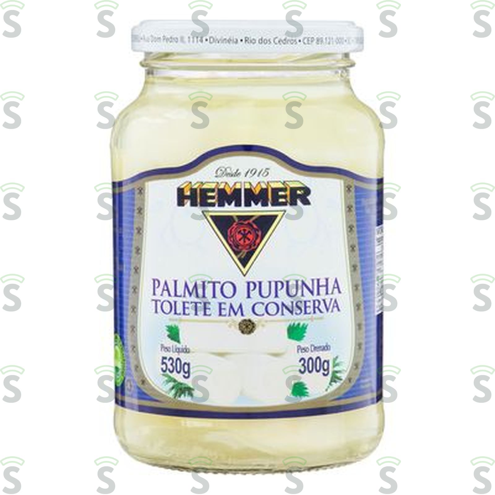 Palmito Pupunha Hemmer Inteiro Vidro 300G