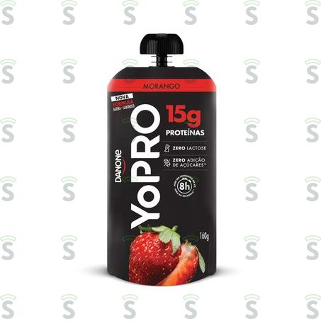  Iogurte Desnatado Morango Zero Lactose Yopro Squeeze 160g