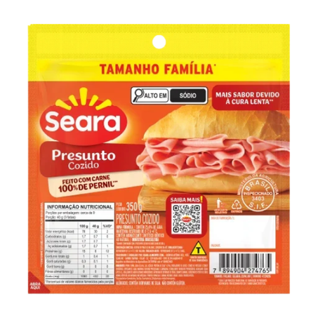 Presunto seara fatiado 350g