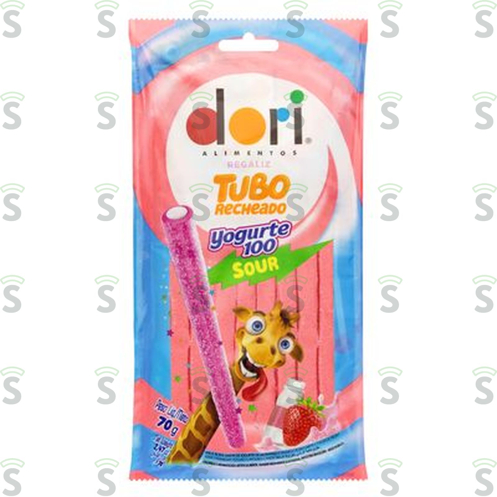 Bala Goma Tubo Recheado Yogurt Acido 70G