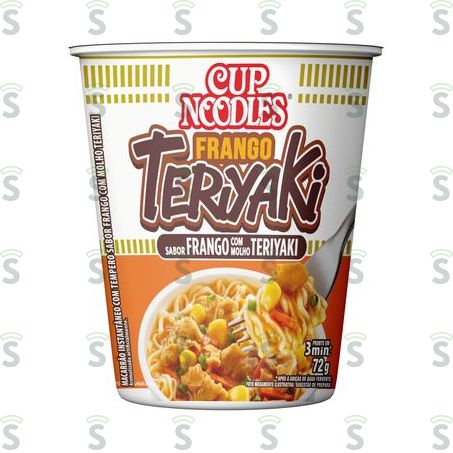  Macarrão Instantâneo Nissin Cup Noodles Frango Com Molho Teriyaki  Pote 72gr